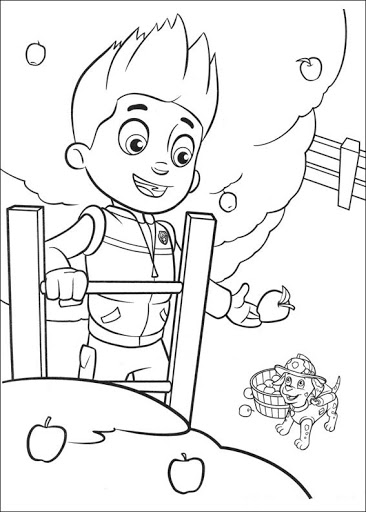 Online coloring book: Ryder on the ladder coloring page